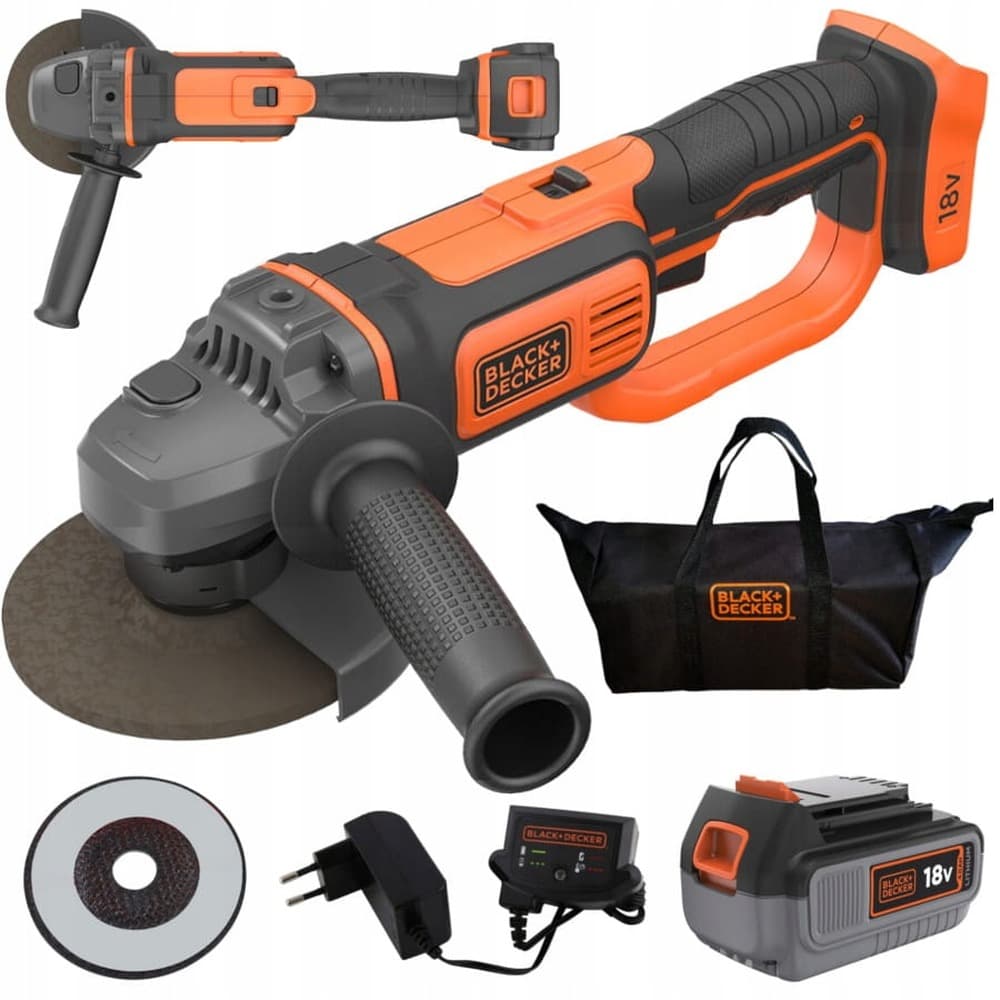 BLACK&DECKER Akumulatorowa szlifierka kątowa 125mm