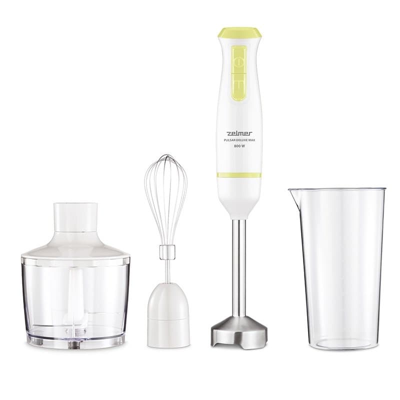 Blender ręczny Zelmer Pulsar ZHB4562L, 800W, z rozdrabniaczem i ubijakiem, kolor biały
