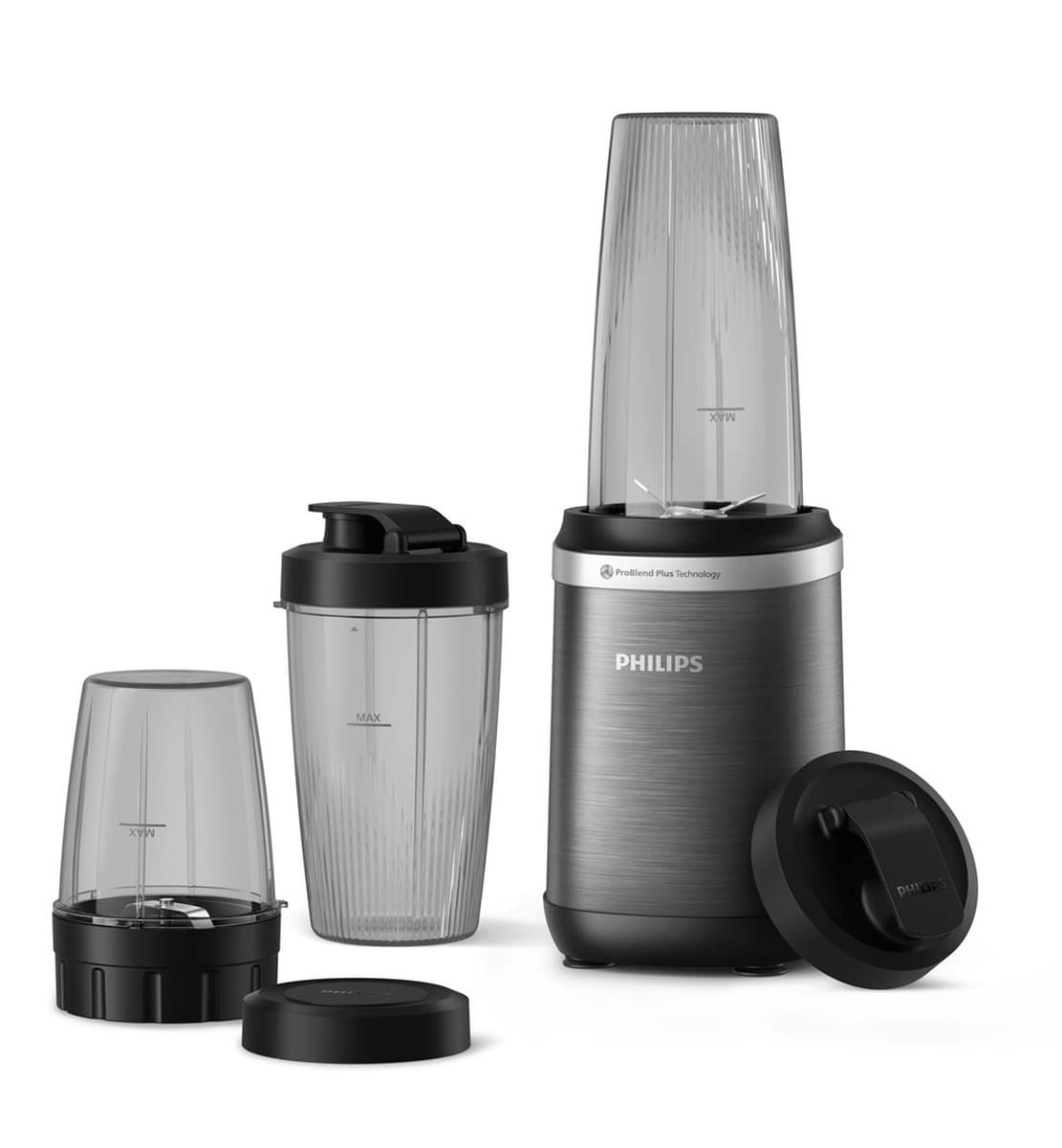 Blender stołowy Philips 1000 W 3 pojemniki 0,3+0,5+0,7 L kruszenie lodu czarny