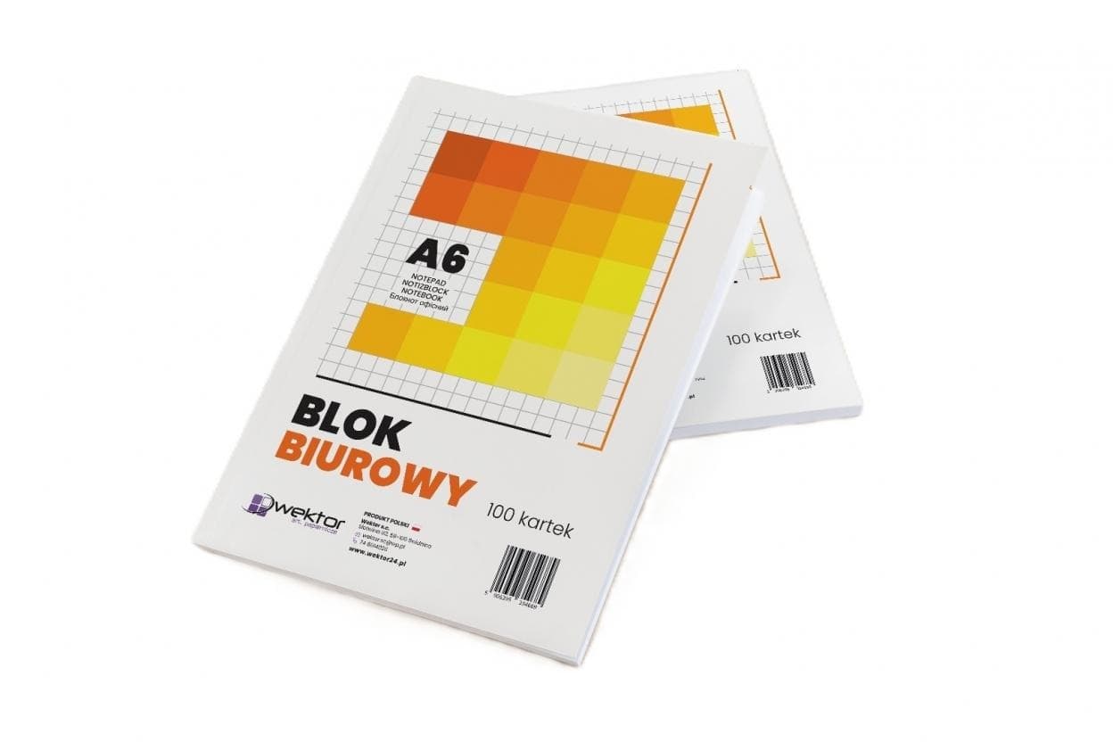 Blok biurowy A4 w kratkę, 100 kartek, 5 sztuk