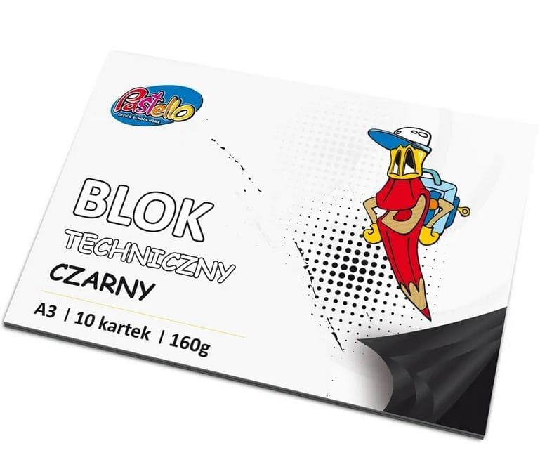 Blok techniczny czarny A3 160g 10 kartek Alfa Pastello