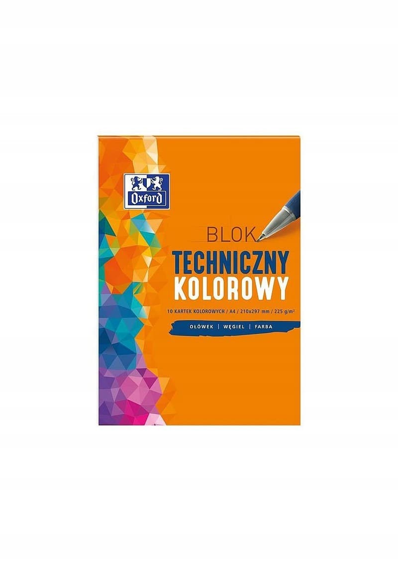Blok techniczny A4 10 kartek Oxford kolorowy