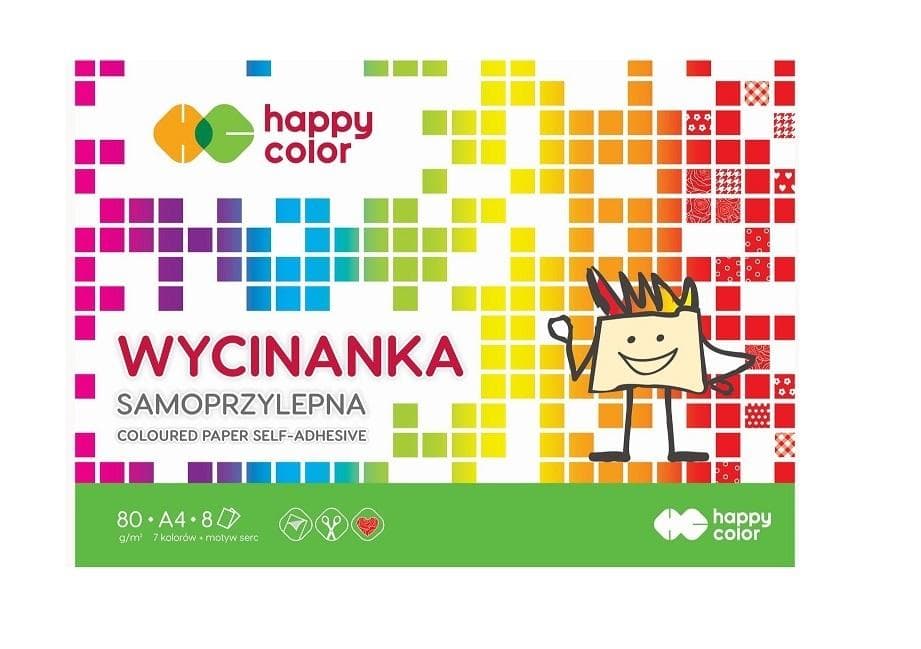Blok Wycinanka samoprzylepna A5 8 ark.(papier kolorowy) Happy Color