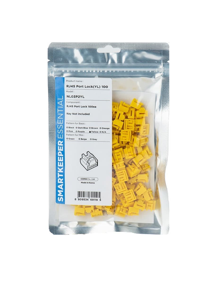 Blokada portu RJ45 SmartKeeper Basic żółta 100 szt.
