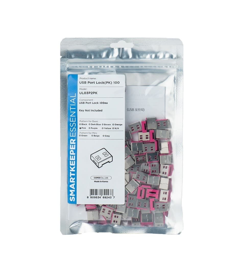 Blokada portu USB-A SmartKeeper Basic różowa 100 szt.