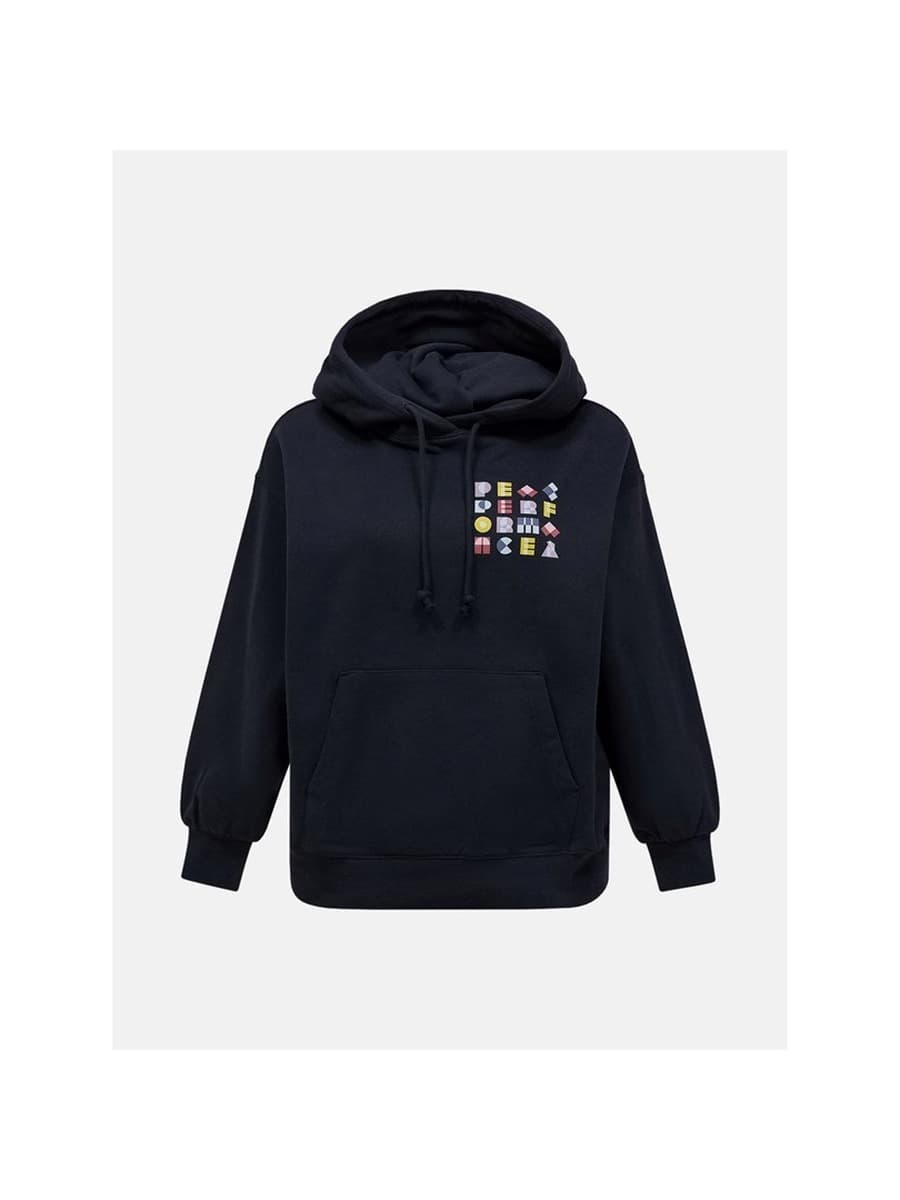 Bluza Damska Peak Performance W Terry Graphic Hood Czarny