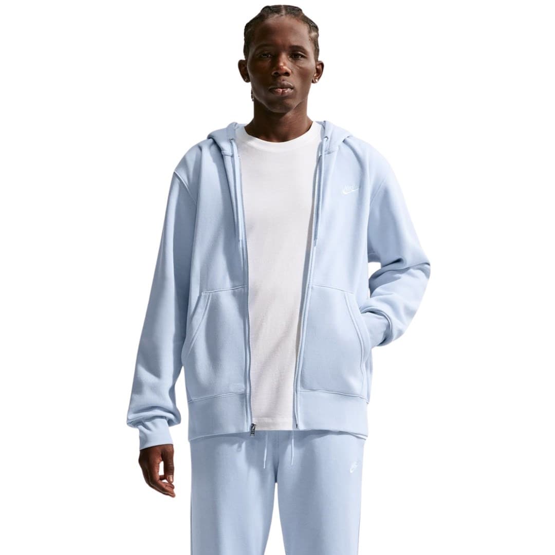 Bluza męska Nike Club BB FZ Hoodie błękitna rozmiar M