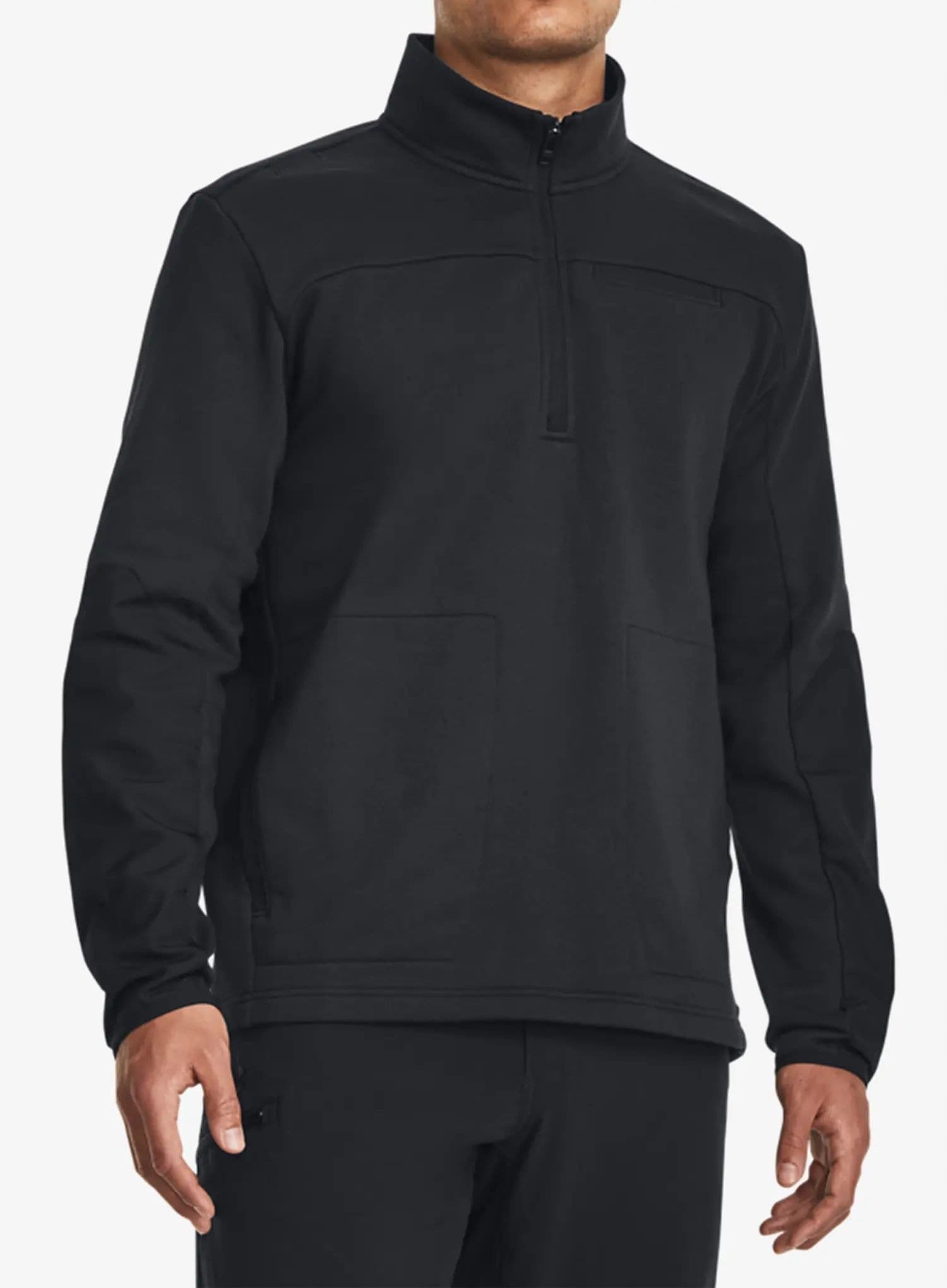 Bluza męska z zamkiem 1/2 Under Armour Tac Rival Job Fleece - czarna