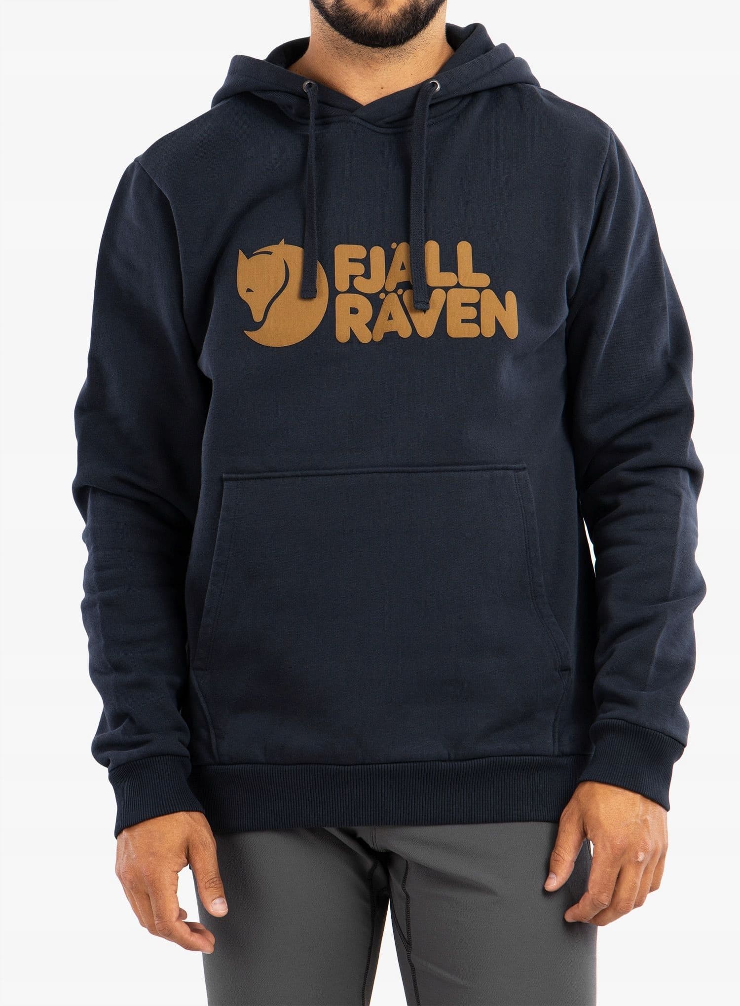 Bluza z kapturem Fjallraven Logo Hoodie - dark navy