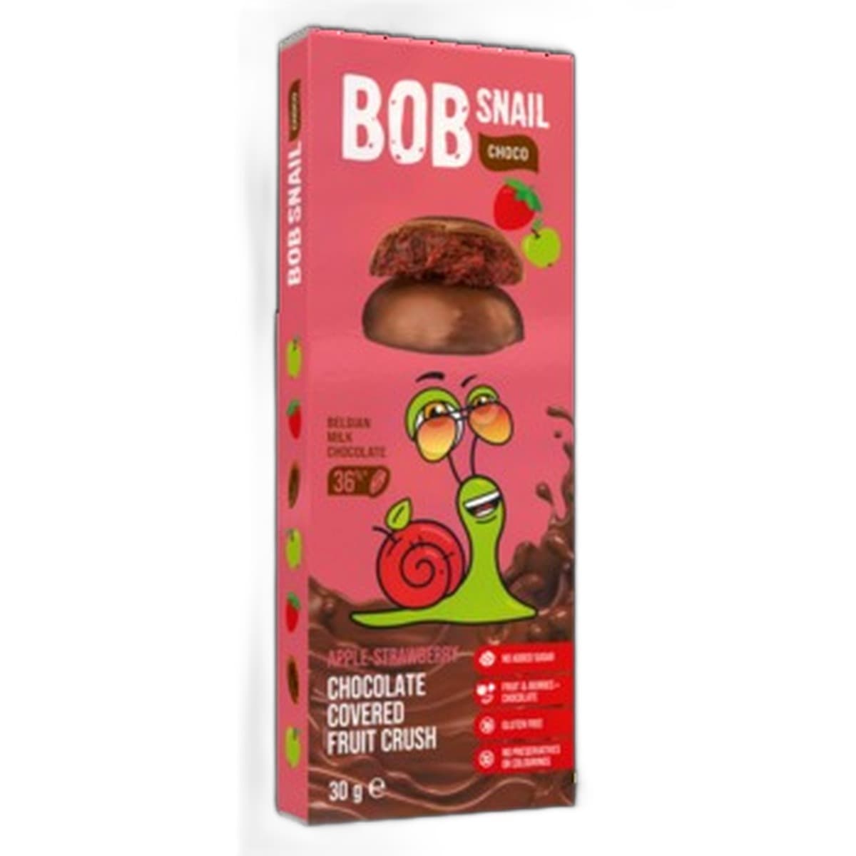 Bob Snail Choco Jabłko-Truskawka 30g