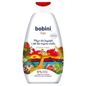 Bobini Fun płyn do kąpieli i żel truskawkowy 500 ml