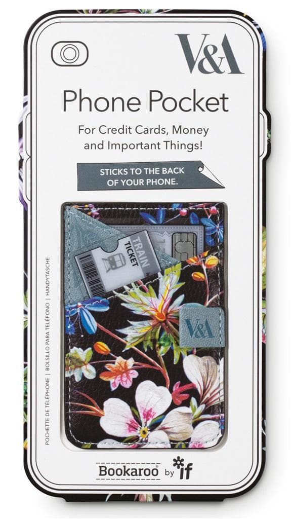 Bookaroo Portfel samoprzylepny na telefon Kilburn Black Floral