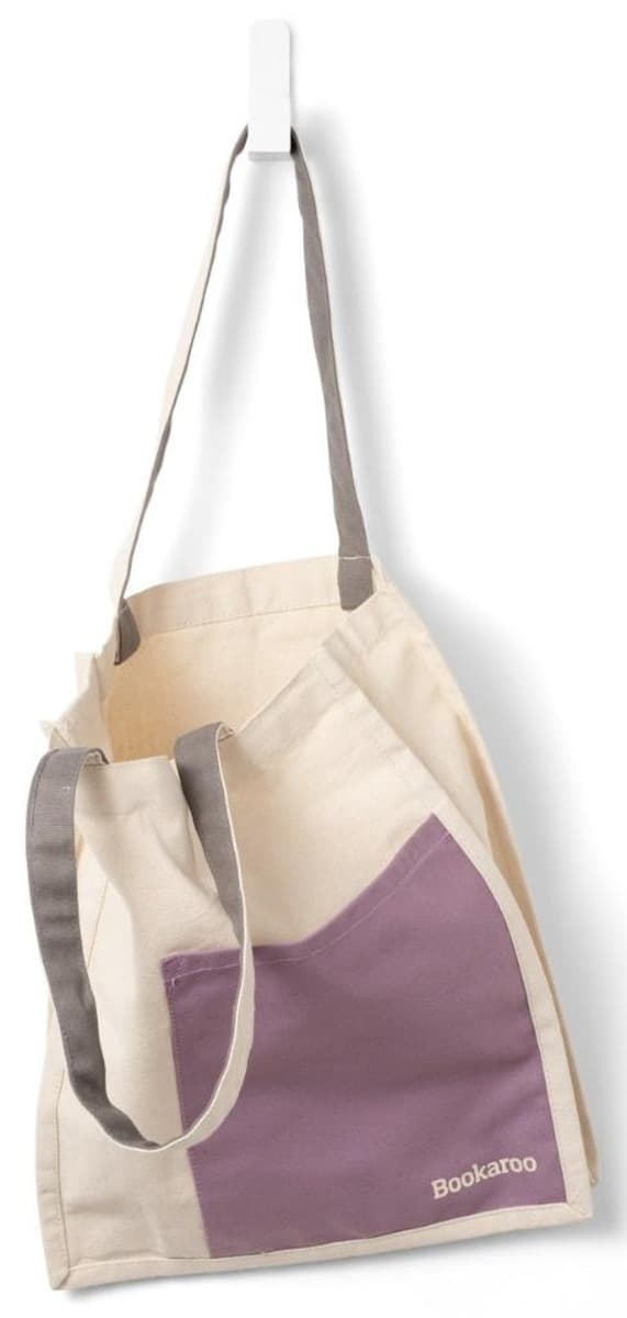 Bookaroo Torba bawełniana na zakupy Aubergine & Cream