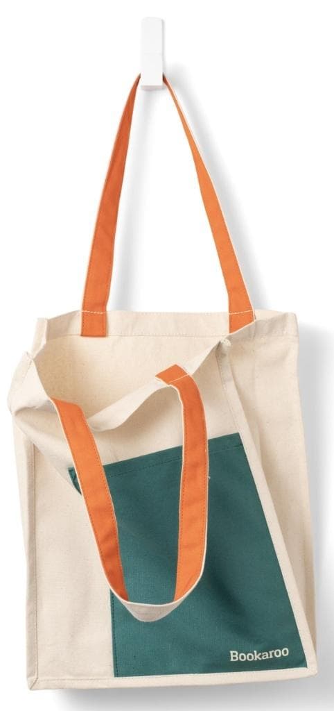 Torba bawełniana Bookaroo Teal&Orange z kieszenią na dokumenty A4