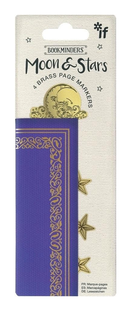 Bookminders Zestaw 4 metalowych zakładek do książki Moon & Stars