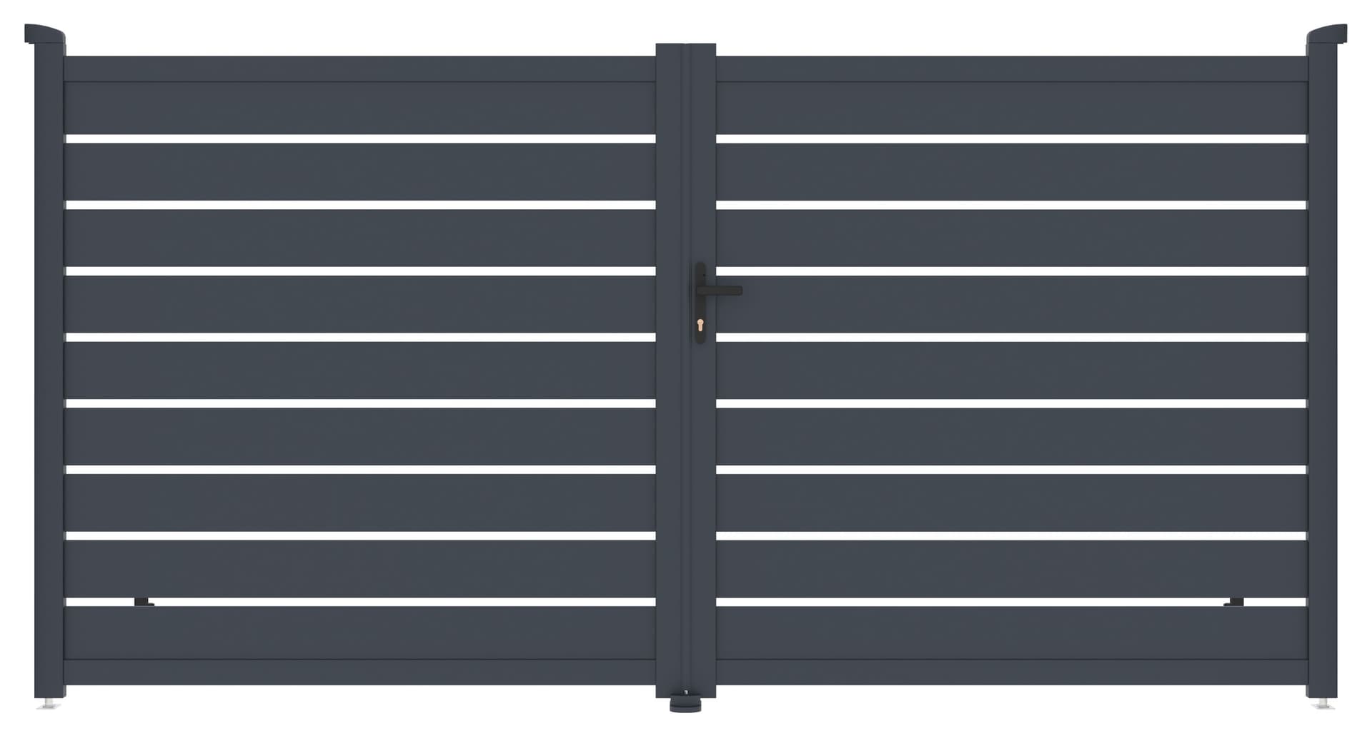 Brama G21 Reno 350x176 cm dwuskrzydłowa, antracytowa