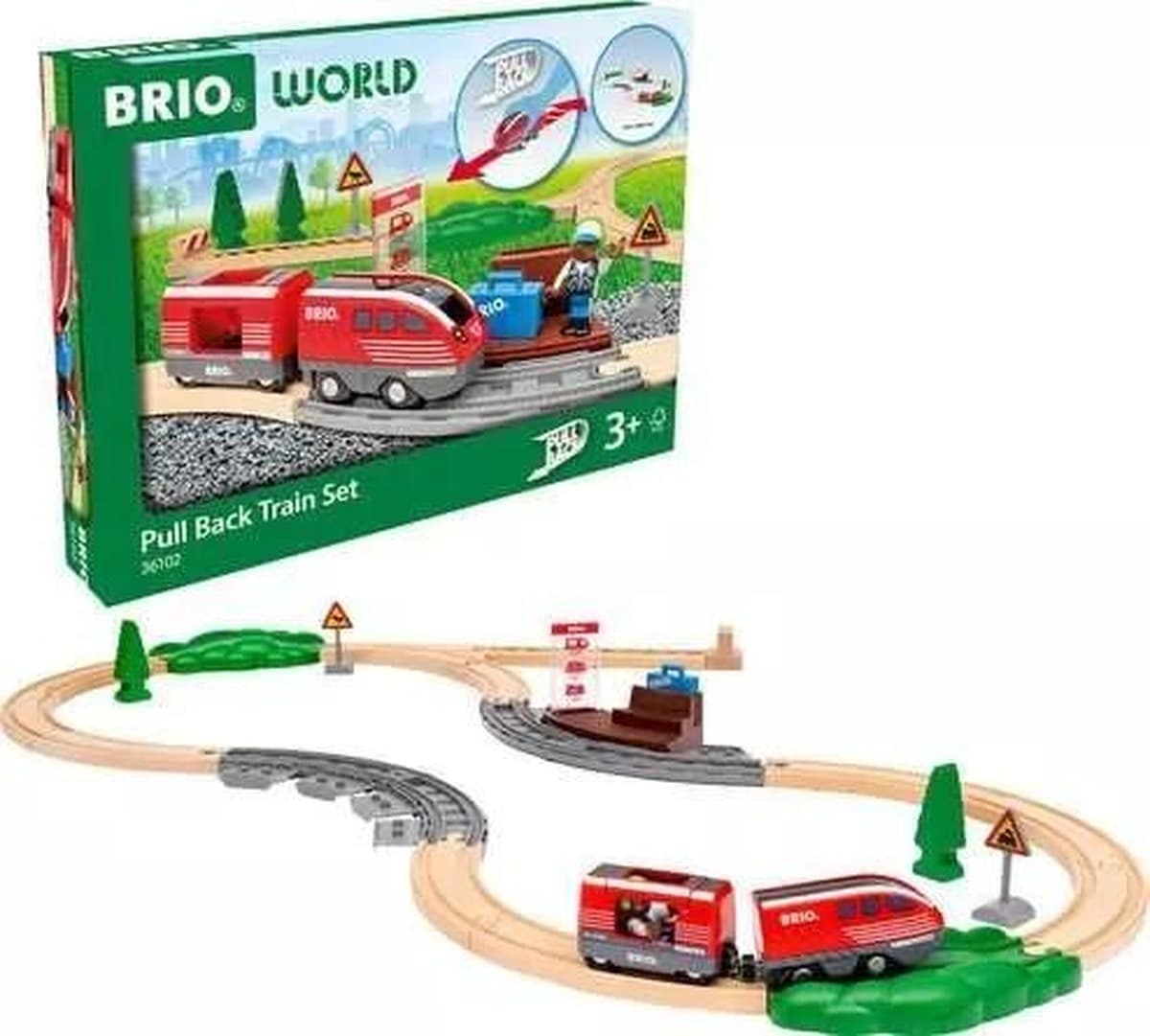 Brio Zestaw Pociągu Pull Back Train dla dzieci