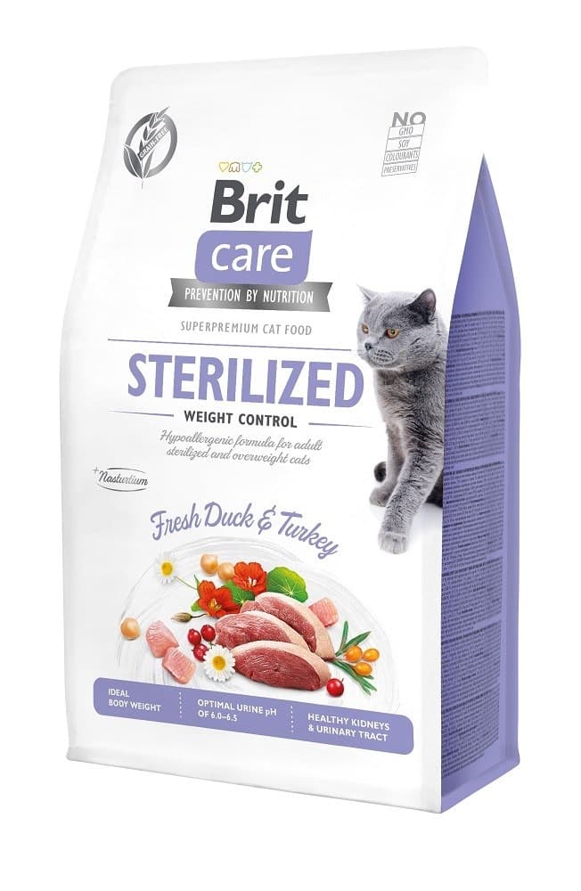 Brit Care Grain-Free Sterilized Weight Control - sucha karma dla kota - 2 kg