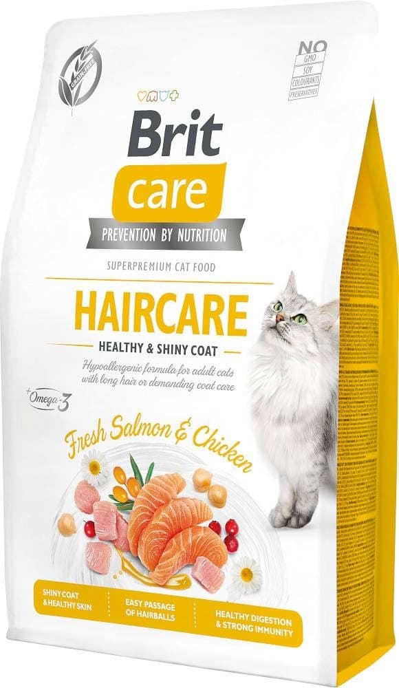 Brit Care Grain-Free Adult Haircare - sucha karma dla kota - 2 kg