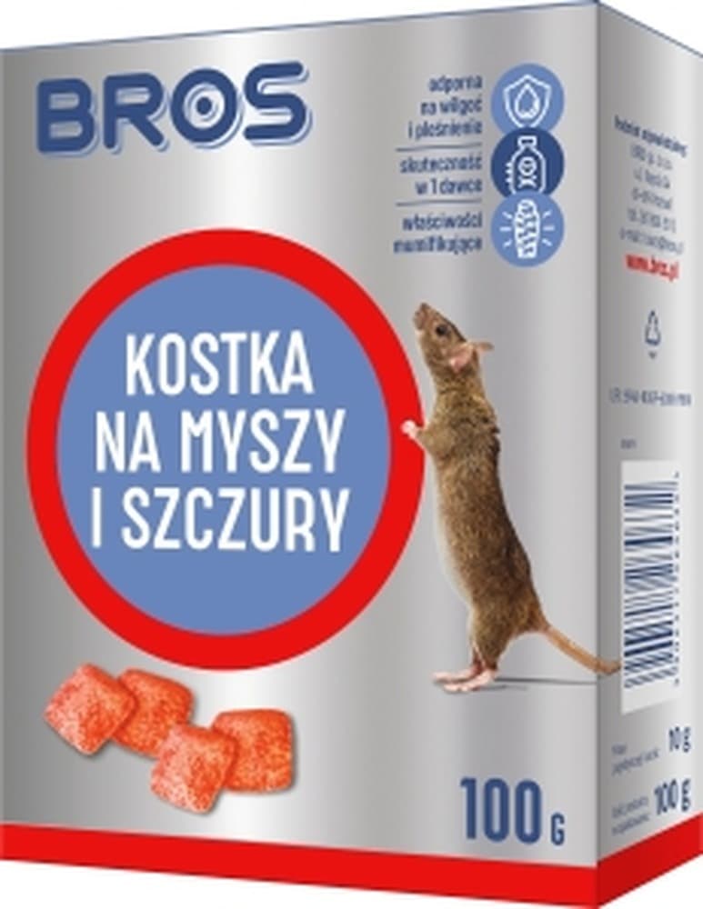BROS Kostki na Myszy i Szczury 100g - Skuteczna Trutka na Gryzonie