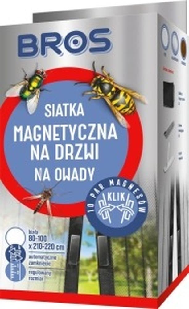 BROS Siatka magnetyczna na drzwi biała 100 x 220 cm