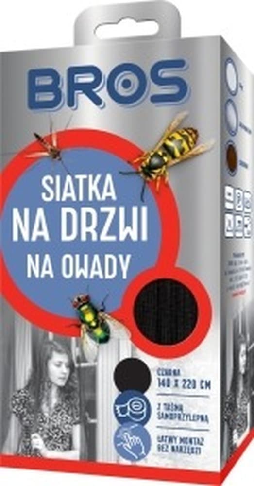 BROS Siatka na drzwi 140 x 220 cm czarna