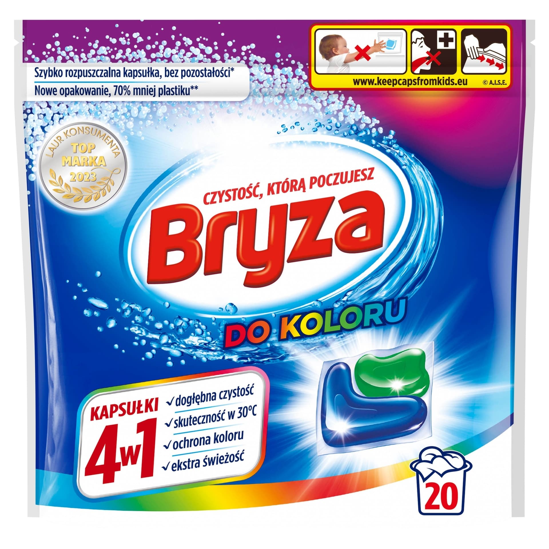 Bryza kapsułki do prania 4w1 do kolorów 30 sztuk