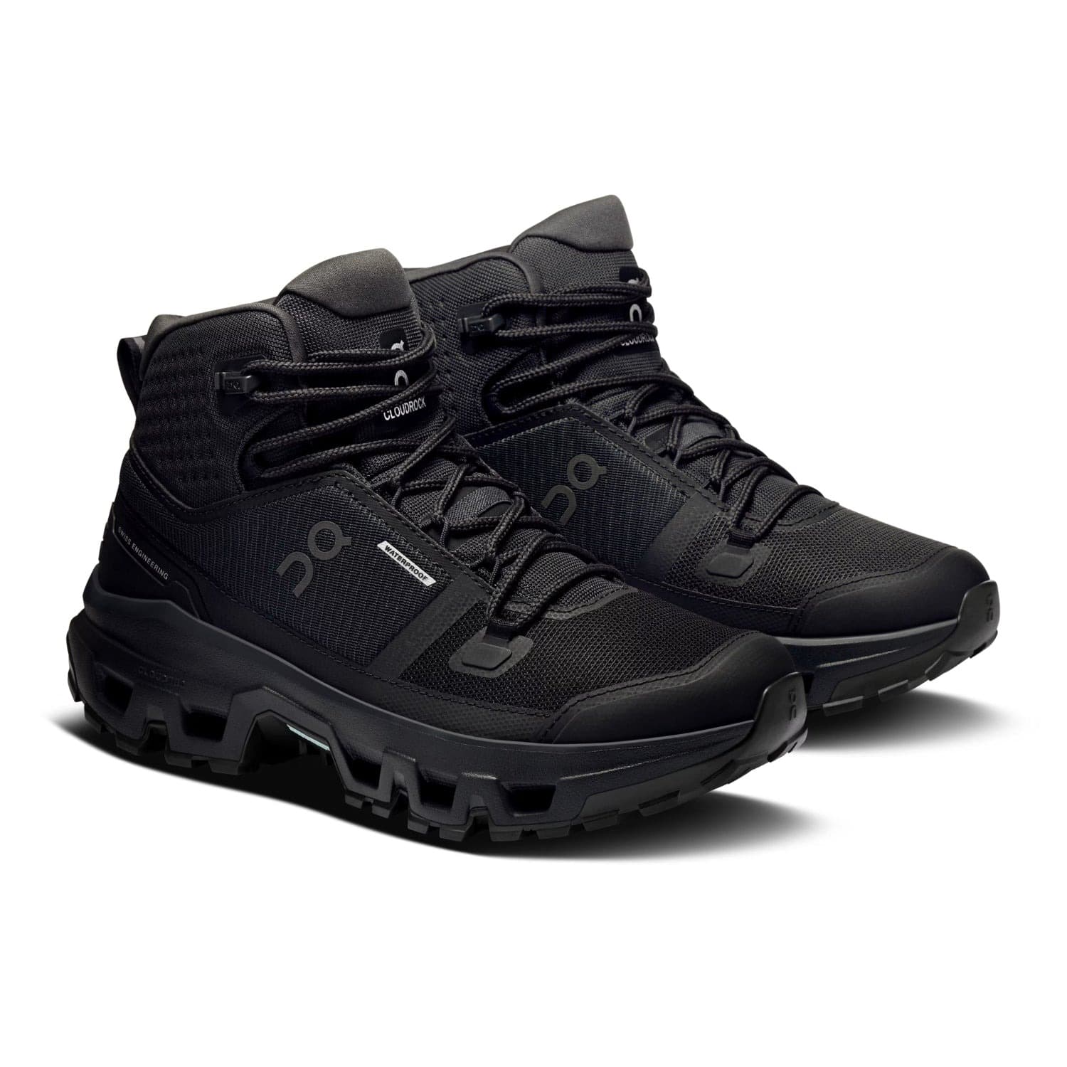Buty turystyczne damskie On Cloudrock Mid WP - black/black