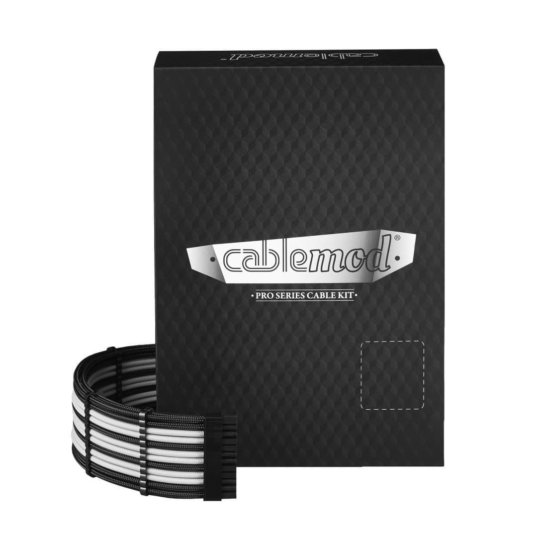Kabel wewnętrzny zasilający Cablemod 0,7 m biało-czarny