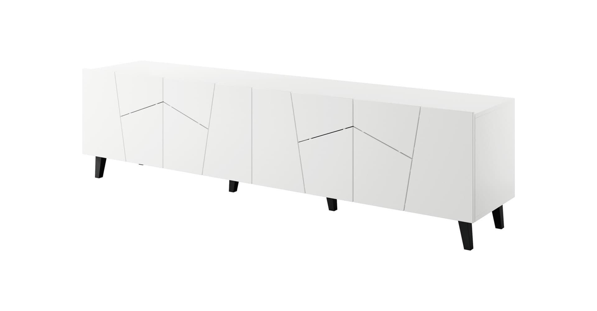 Szafka RTV czarny mat dąb craft 200x42x52 cm