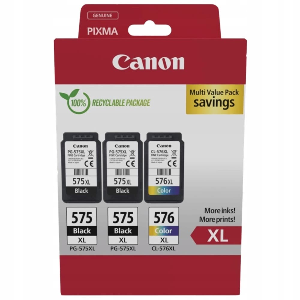 Canon 5437C004 - Oryginalny zestaw tuszy (czarny, cyjan, magenta, żółty) XL