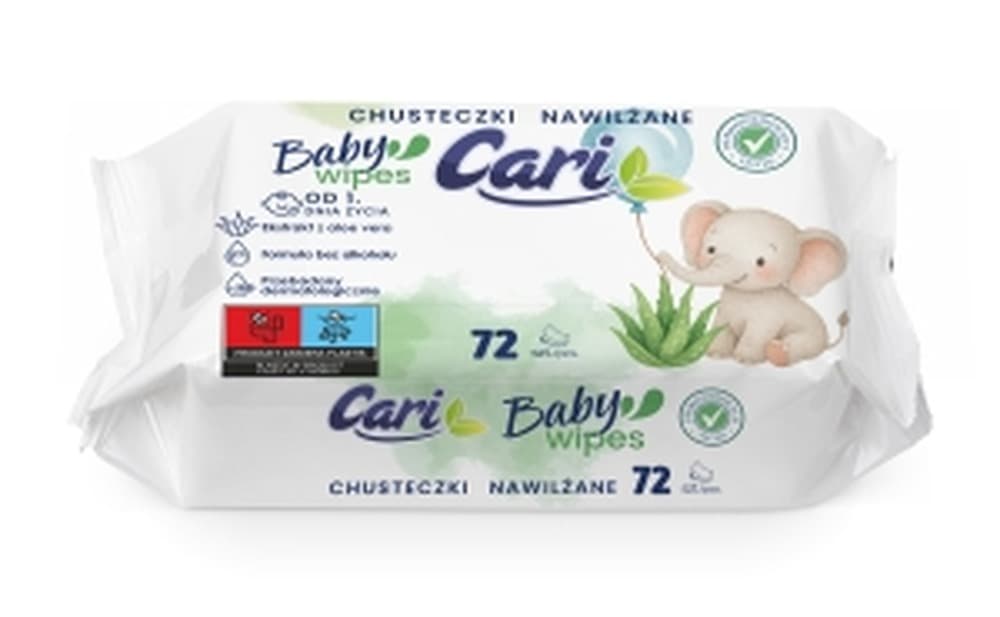 Cari chusteczki nawilżane dla dzieci Aloe Vera 72 sztuki