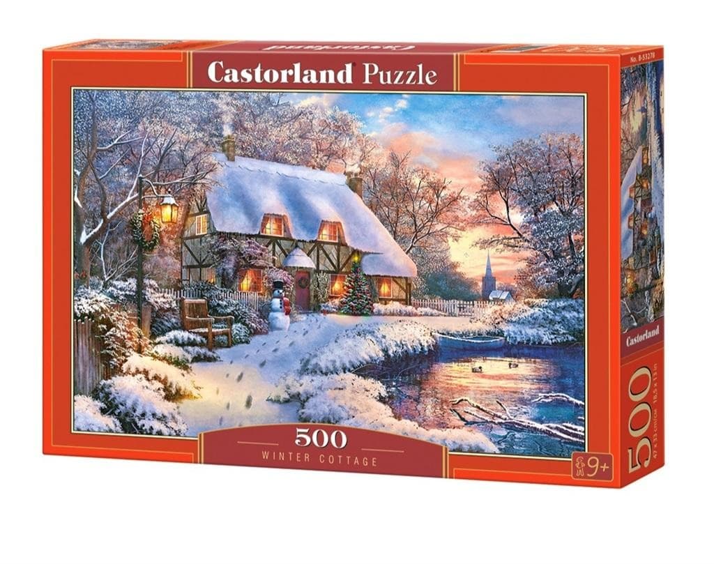 Castorland Puzzle 500 elementów - Zimowa Chata: relaksująca układanka dla całej rodziny