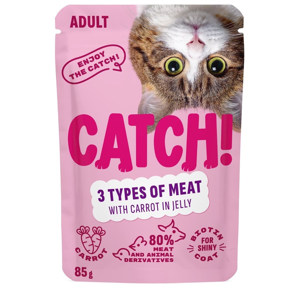 CATCH 3 różne mięsa z marchewką w galaretce dla kota 85 g