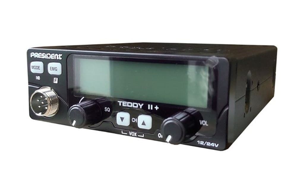 CB Radio President Teddy II+ 12/24V z ASC 7 kolorów AM/FM