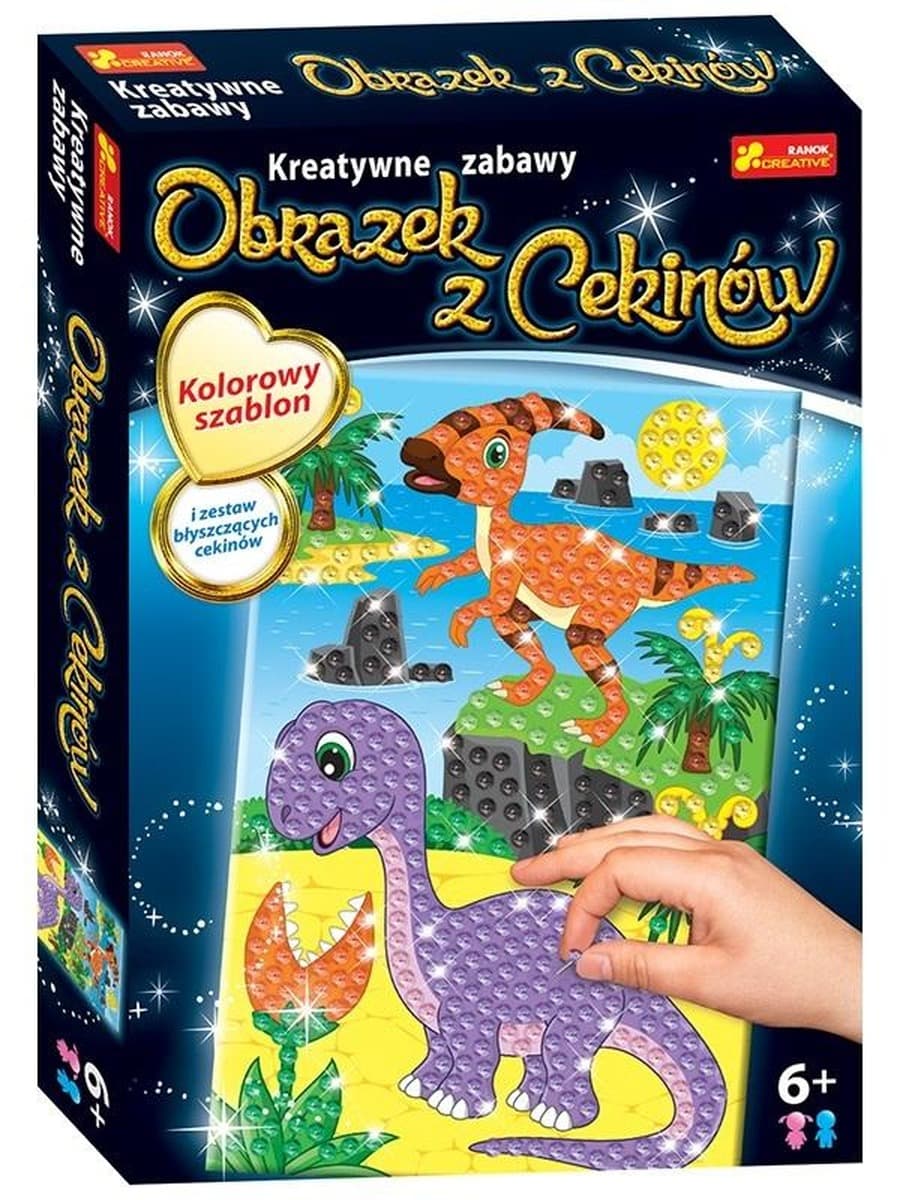 Cekinowy obrazek Dinozaur Parazaurolof i Diplodocus