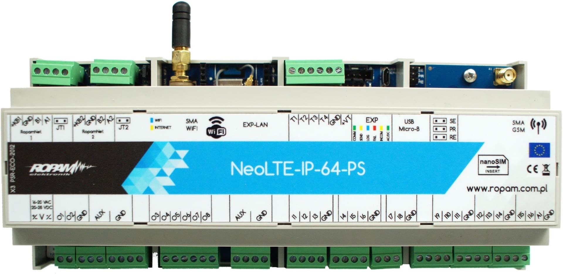 Ropam Centralka alarmowa NeoLTE-IP 64-PS-D12M z zasilaczem
