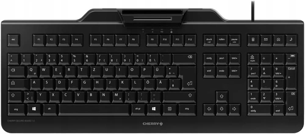 CHERRY SECURE BOARD 1.0 Klawiatura z NFC i Czytnikiem Smart Card, USB, UK