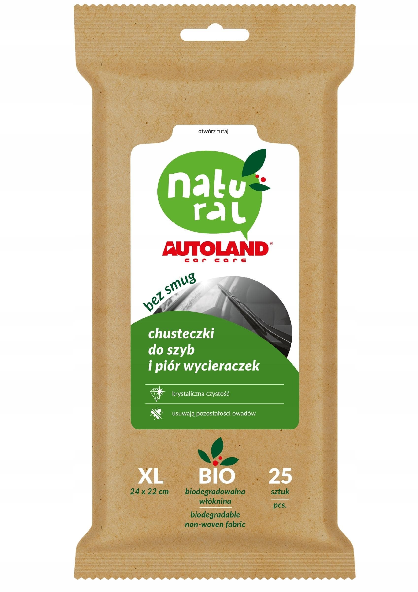 NATURAL Chusteczki do szyb 25szt.