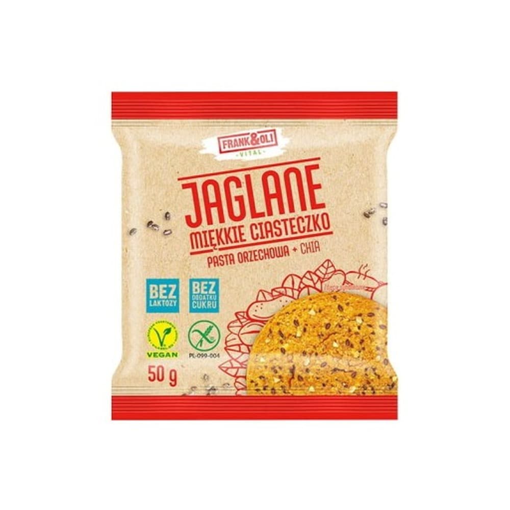 Frank & Oli Jaglane miękkie ciasteczko pasta orzechowa + chia 50 g