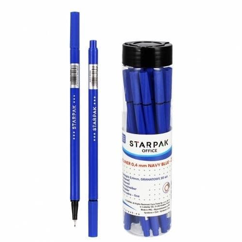 Cienkopisy okrągłe 0.4 mm granatowe 20 sztuk