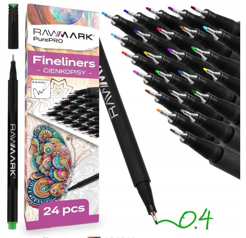 Cienkopisy Rawmark Finliner 24 kolory