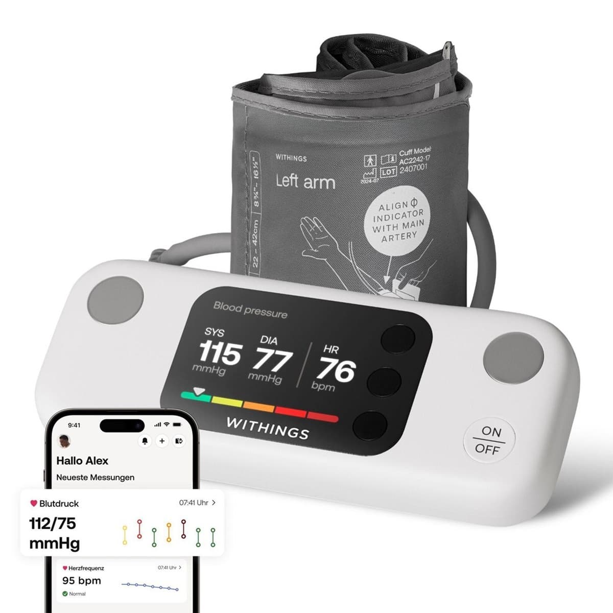 Ciśnieniomierz naramienny Withings WPM07-08-ALL-INT Automatyczny 16 użytkowników