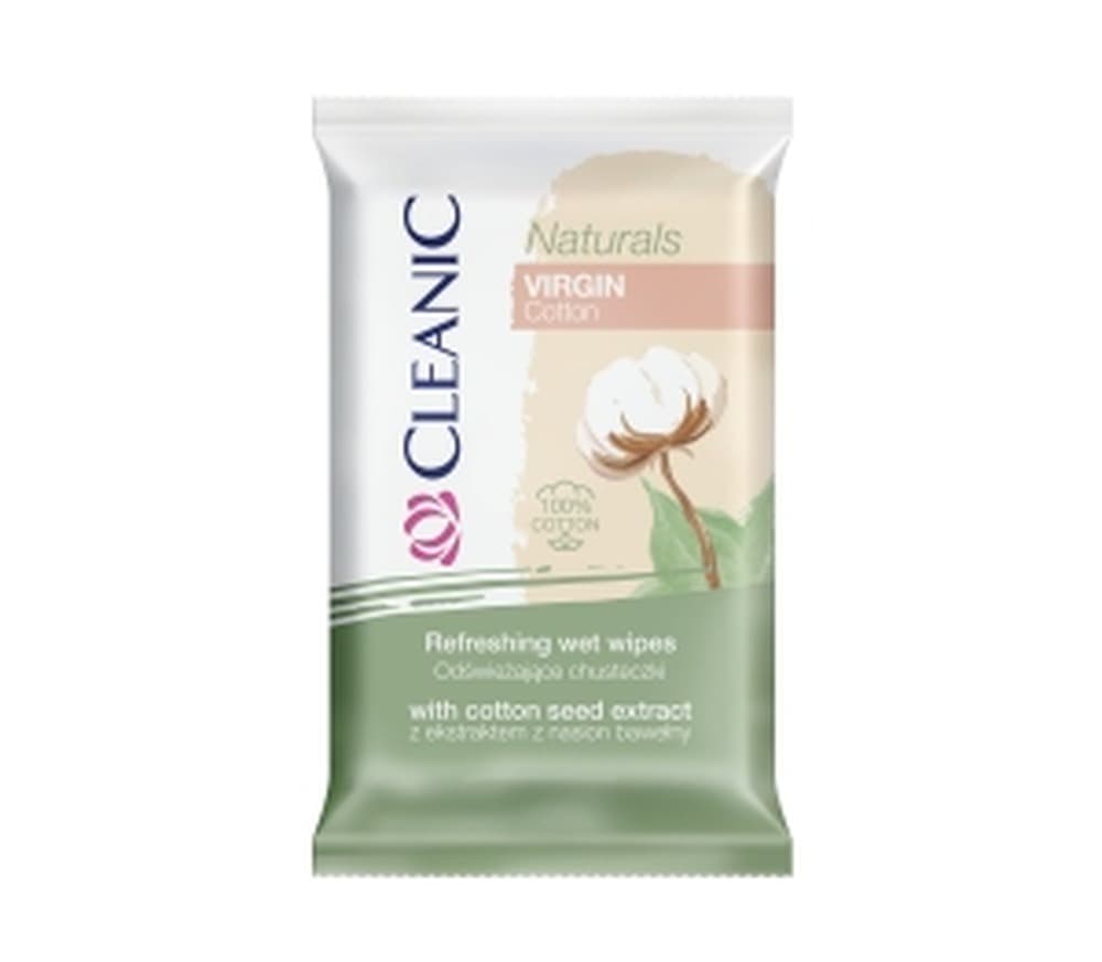 Cleanic Chusteczki Nawilżane Virgin Cotton 15 sztuk