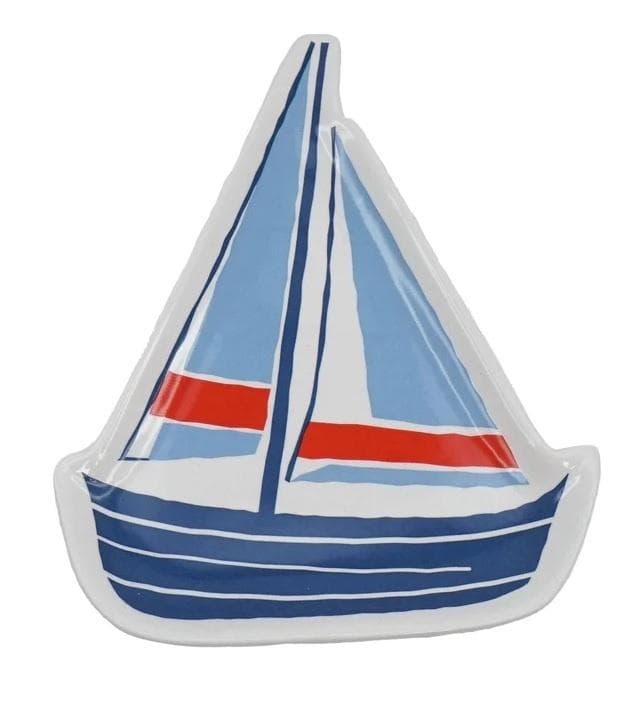 Talerzyk na drobiazgi Coastal Żaglówka 12x15 cm ceramiczny