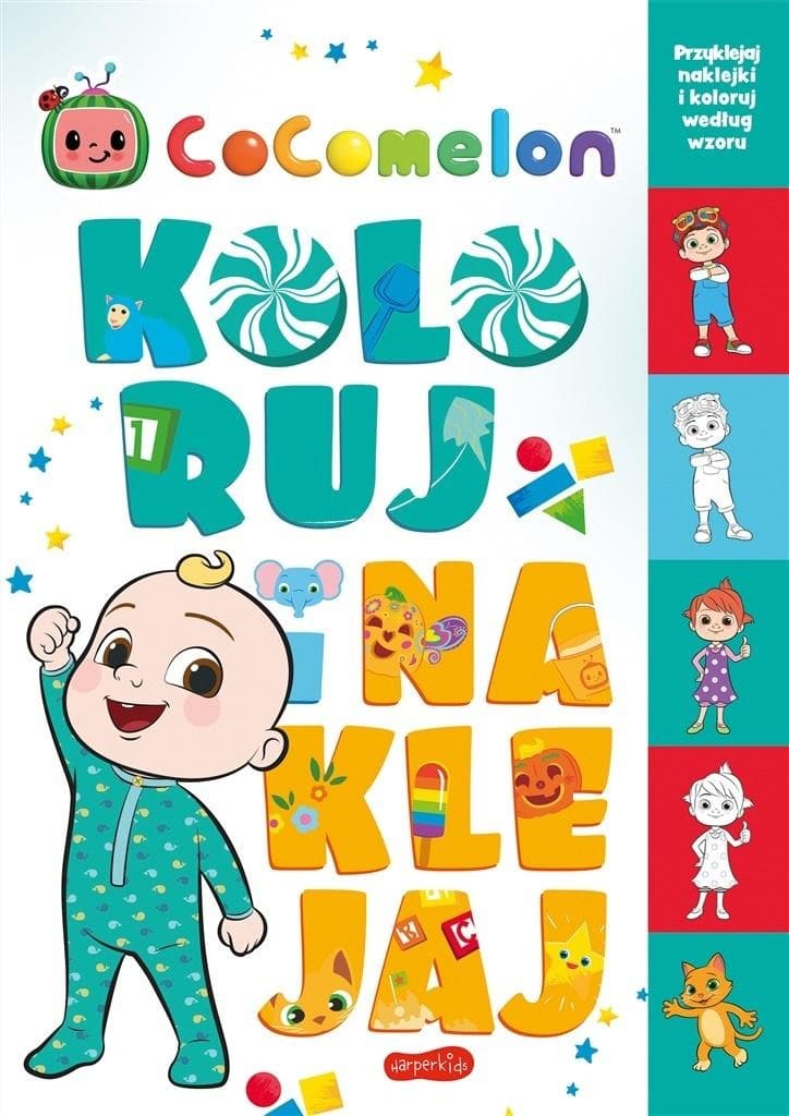 Cocomelon Kolorowanka i naklejki dla dzieci