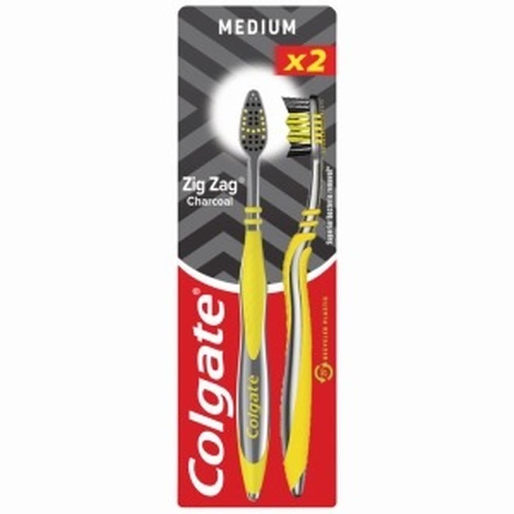Colgate Szczoteczki do zębów Zig Zag Charcoal 2 sztuki