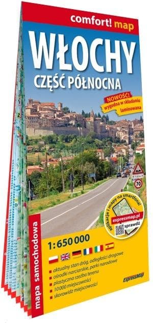 Mapa samochodowa Włochy część północna 1:650 000 laminowana 2026