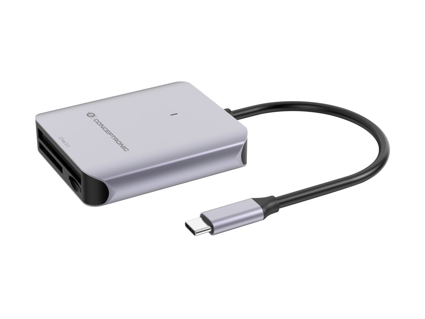 Conceptronic BIAN09G Czytnik kart USB 3.2 Gen 2 Type-C Aluminium Szary