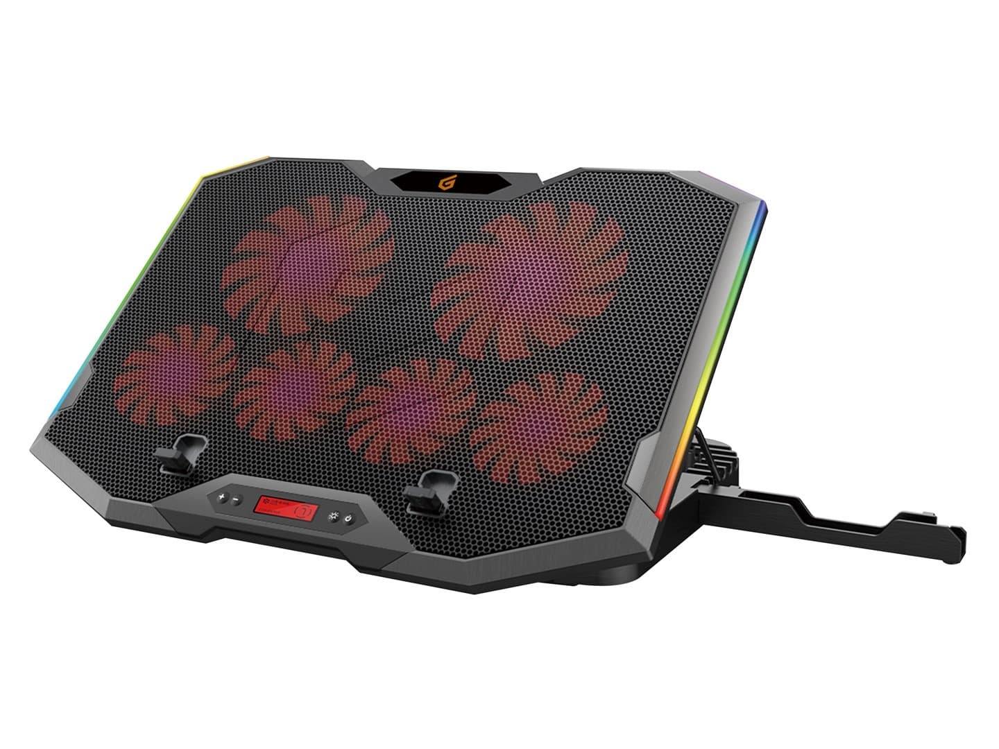 Podstawka chłodząca do laptopa CONCEPTRONIC z 2 wentylatorami, USB 2.0, RGB, do 17", czarna